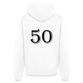 50 - Unisex Premium Organic Zip Hoodie - white - Back - Thijin (182cm)
