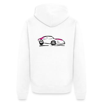 Auto Car - Unisex Premium Bio Zip Hoodie - Weiß - Hinten - Thijin (182cm)