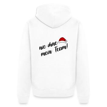 mein Weihnachts Team - Unisex Premium Bio Zip Hoodie - Weiß - Hinten - Thijin (182cm)