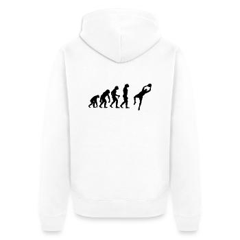 Fußball Evolution Torwart Fußballer Torhüter Fussb - Unisex Premium Bio Zip Hoodie - Weiß - Hinten - Thijin (182cm)