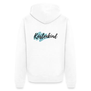 Küstenkind - Unisex Premium Bio Zip Hoodie - Weiß - Hinten - Thijin (182cm)