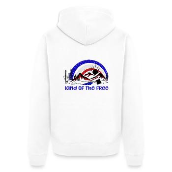 Land Of The Free - Unisex Premium Organic Zip Hoodie - white - Back - Thijin (182cm)
