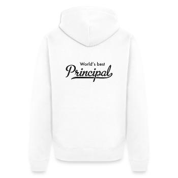 Principal - Unisex Premium Bio Zip Hoodie - Weiß - Hinten - Thijin (182cm)