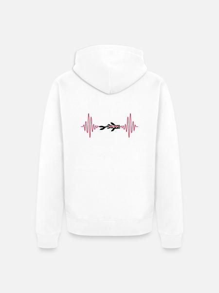 Puls Koi Fish Nishikigoi - Unisex Premium Organic Zip Hoodie - white