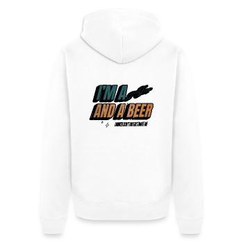 golfiphonecase funny golf course funny bowling - Unisex Premium Bio Zip Hoodie - Weiß - Hinten - Thijin (182cm)