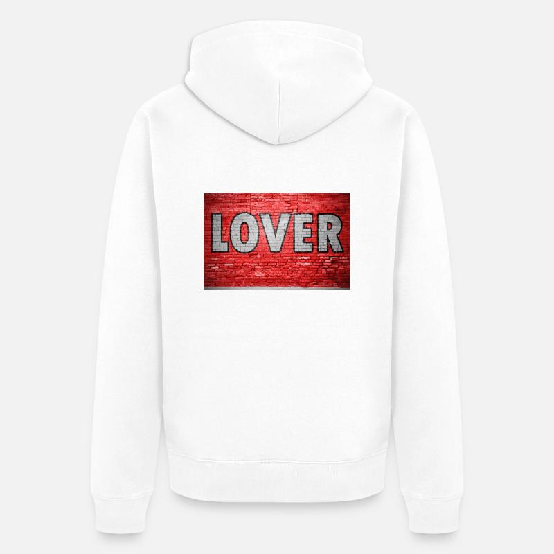 Amoureux Graffiti Mur de briques - Veste à capuche bio Premium Unisexe - blanc