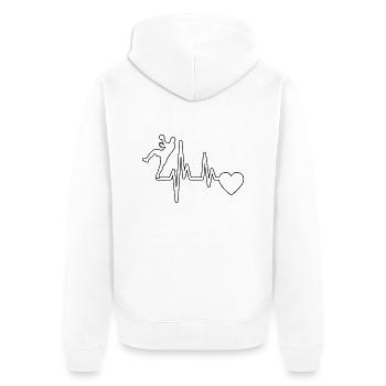 Handballspieler Handballfan Handballteam Handball - Unisex Premium Bio Zip Hoodie - Weiß - Hinten - Thijin (182cm)