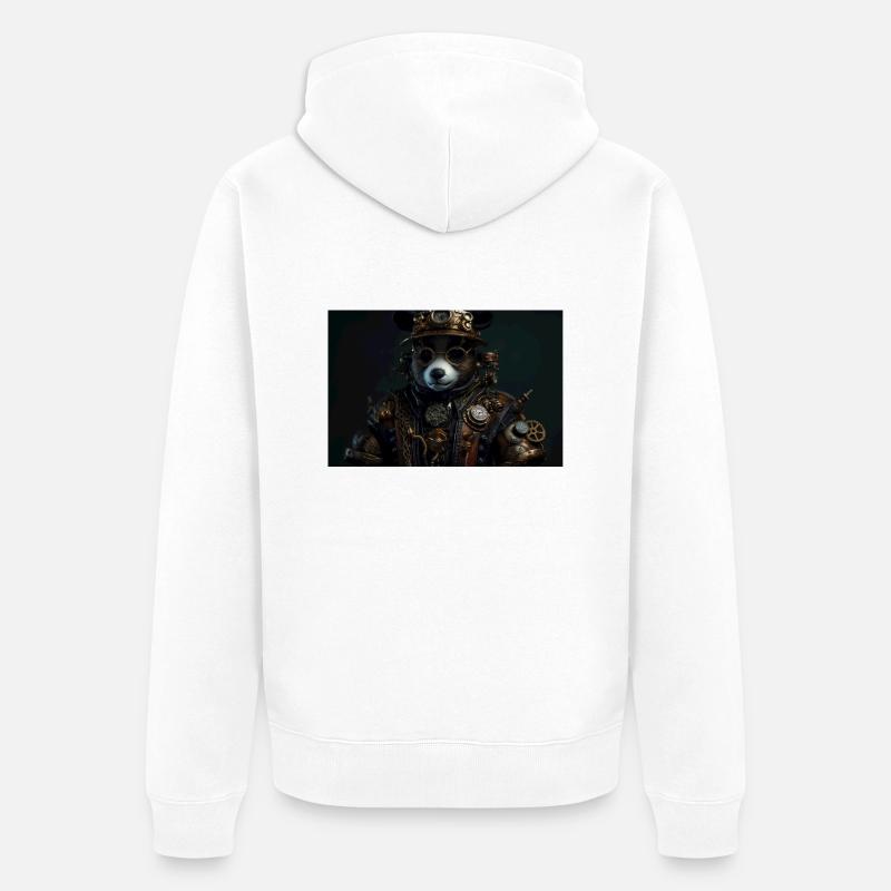Panda 4 - Veste à capuche bio Premium Unisexe - blanc
