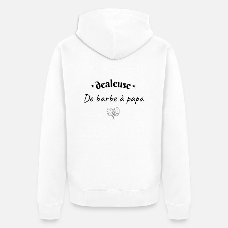 Dealeuse de barbe à papa - Veste à capuche bio Premium Unisexe - blanc
