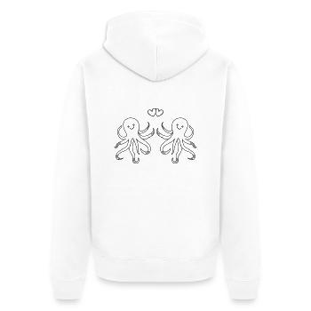 Poulpe Amour de poulpe - Veste à capuche bio Premium Unisexe - blanc - Dos - Thijin (182cm)