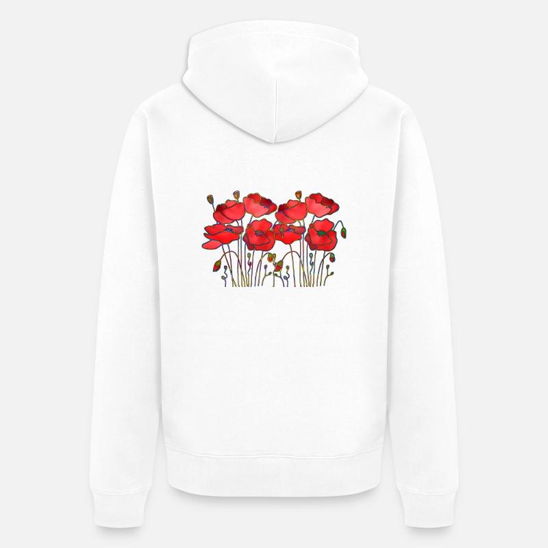 Fleur - Veste à capuche bio Premium Unisexe - blanc