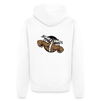 2 chevaux équipe riant drôle trou ami fou - Veste à capuche bio Premium Unisexe - blanc - Dos - Thijin (182cm)