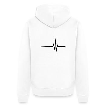 Pulse / beat / EKG - Unisex Premium Organic Zip Hoodie - white - Back - Thijin (182cm)