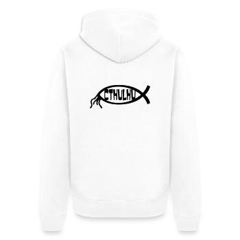 cthulhu - Unisex Premium Organic Zip Hoodie - white - Back - Thijin (182cm)