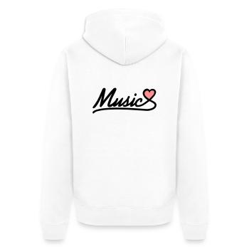 music - Unisex Premium Organic Zip Hoodie - white - Back - Thijin (182cm)