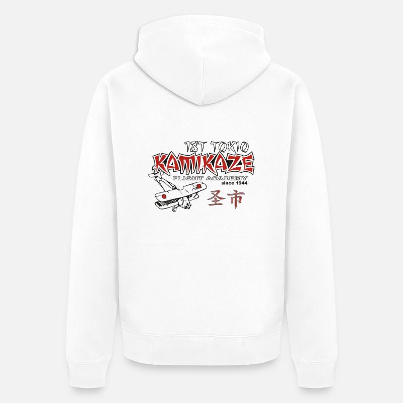 Kamikaze - Unisex Premium Bio Zip Hoodie - Weiß