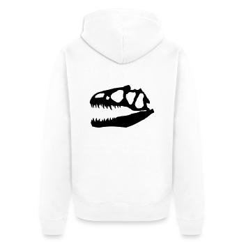 Allosaurus - Unisex Premium Bio Zip Hoodie - Weiß - Hinten - Thijin (182cm)