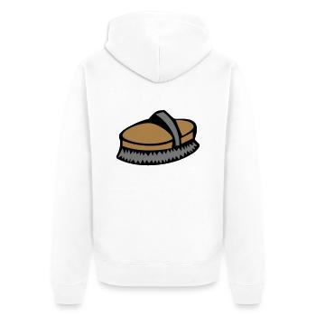 horse brush - Unisex Premium Organic Zip Hoodie - white - Back - Thijin (182cm)