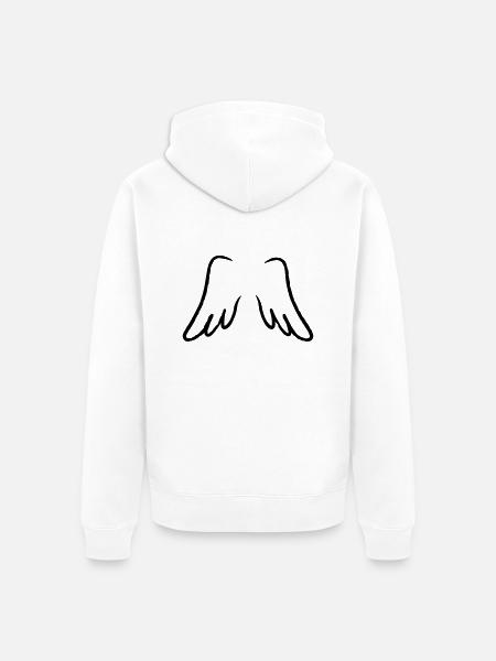 Flügel - Wings - Unisex Premium Bio Zip Hoodie - Weiß