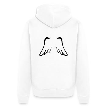 Flügel - Wings 2 - Unisex Premium Bio Zip Hoodie - Weiß - Hinten - Thijin (182cm)