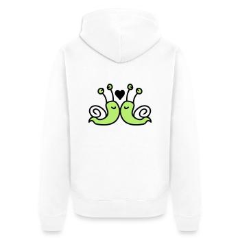 verliebte Schnecken - Unisex Premium Bio Zip Hoodie - Weiß - Hinten - Thijin (182cm)