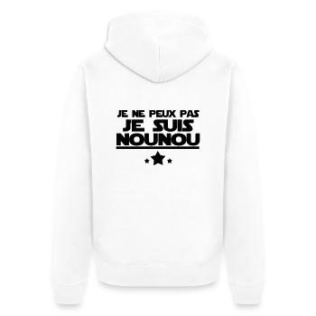 je suis nounou - Veste à capuche bio Premium Unisexe - blanc - Dos - Thijin (182cm)