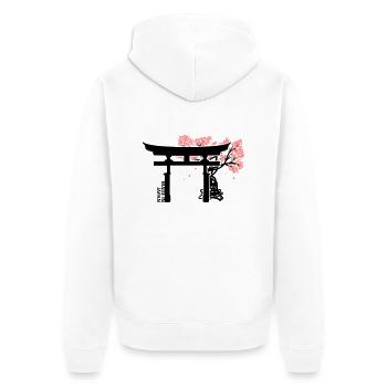 Japan - Unisex Premium Organic Zip Hoodie - white - Back - Thijin (182cm)