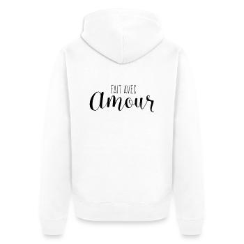 Fait Avec Amour - Veste à capuche bio Premium Unisexe - blanc - Dos - Thijin (182cm)