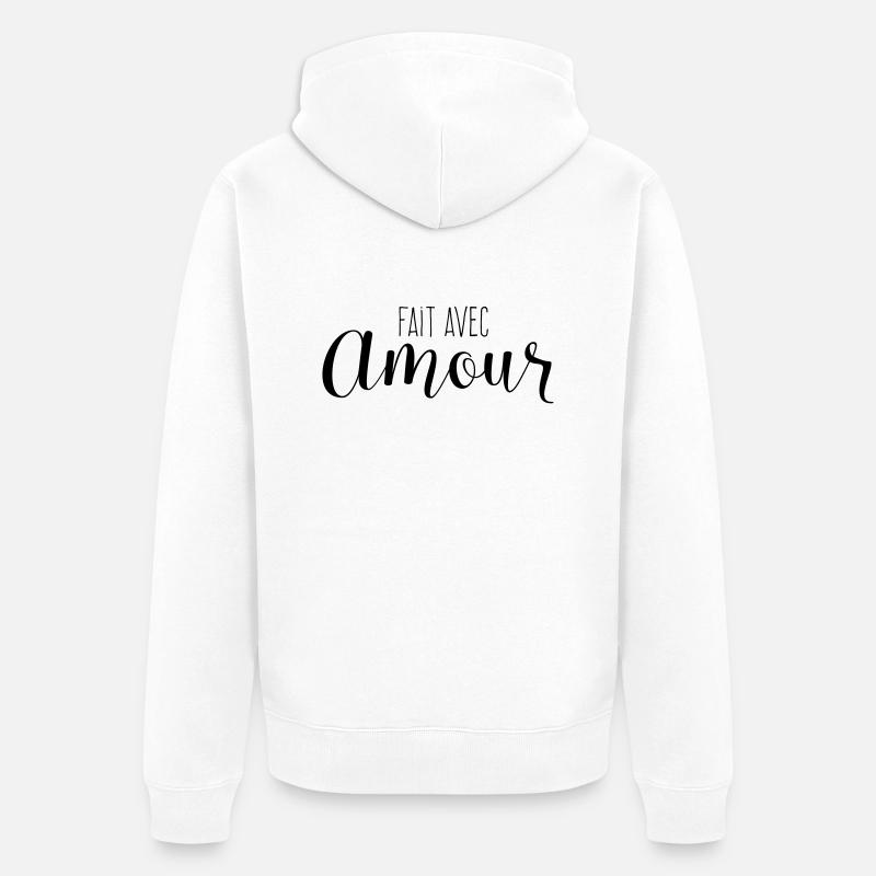 Fait Avec Amour - Veste à capuche bio Premium Unisexe - blanc