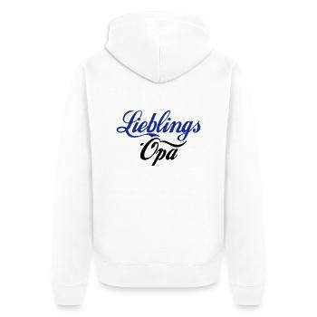 Lieblings Opa - Unisex Premium Bio Zip Hoodie - Weiß - Hinten - Thijin (182cm)
