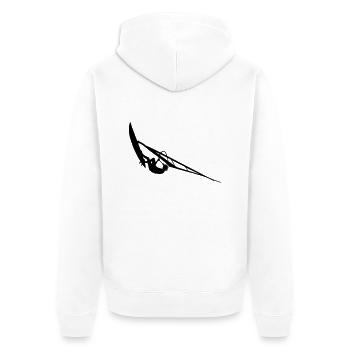 Windsurfer - Unisex Premium Organic Zip Hoodie - white - Back - Thijin (182cm)
