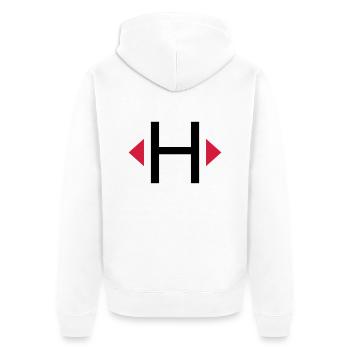Elb H Jolle - Unisex Premium Bio Zip Hoodie - Weiß - Hinten - Thijin (182cm)