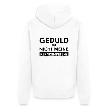 geduld - Unisex Premium Bio Zip Hoodie - Weiß - Hinten - Thijin (182cm)