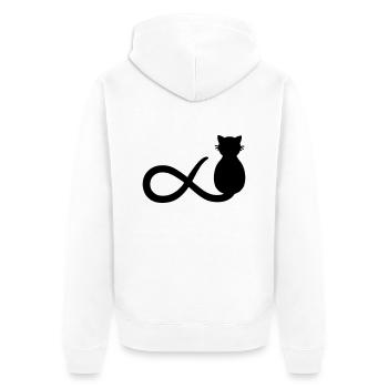 Unendlichkeit Katze - Unisex Premium Bio Zip Hoodie - Weiß - Hinten - Thijin (182cm)