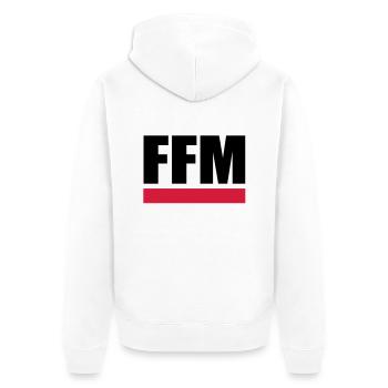 FFM - Frankfurt am Main - Unisex Premium Bio Zip Hoodie - Weiß - Hinten - Thijin (182cm)