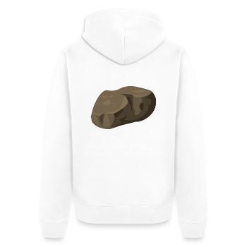 Stein - Unisex Premium Bio Zip Hoodie - Weiß - Hinten - Thijin (182cm)