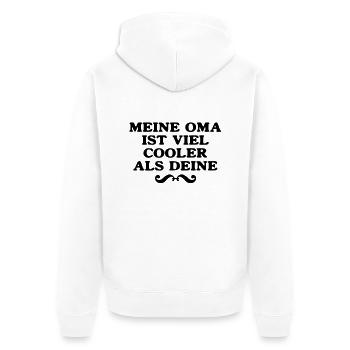 my grandma is way cooler than your - Unisex Premium Organic Zip Hoodie - white - Back - Thijin (182cm)