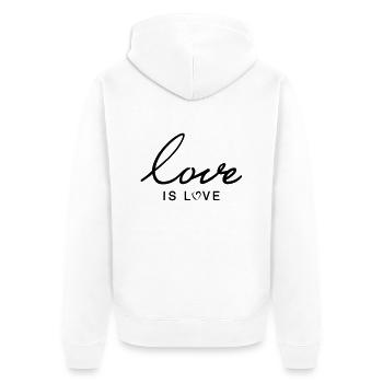 Love is Luv - Unisex Premium Bio Zip Hoodie - Weiß - Hinten - Thijin (182cm)