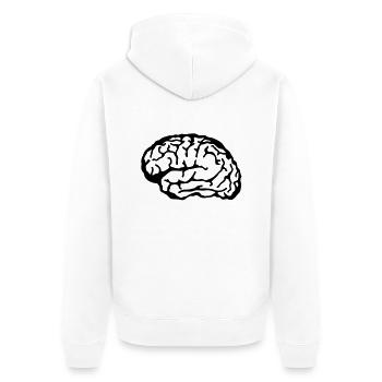 brain - Unisex Premium Bio Zip Hoodie - Weiß - Hinten - Thijin (182cm)