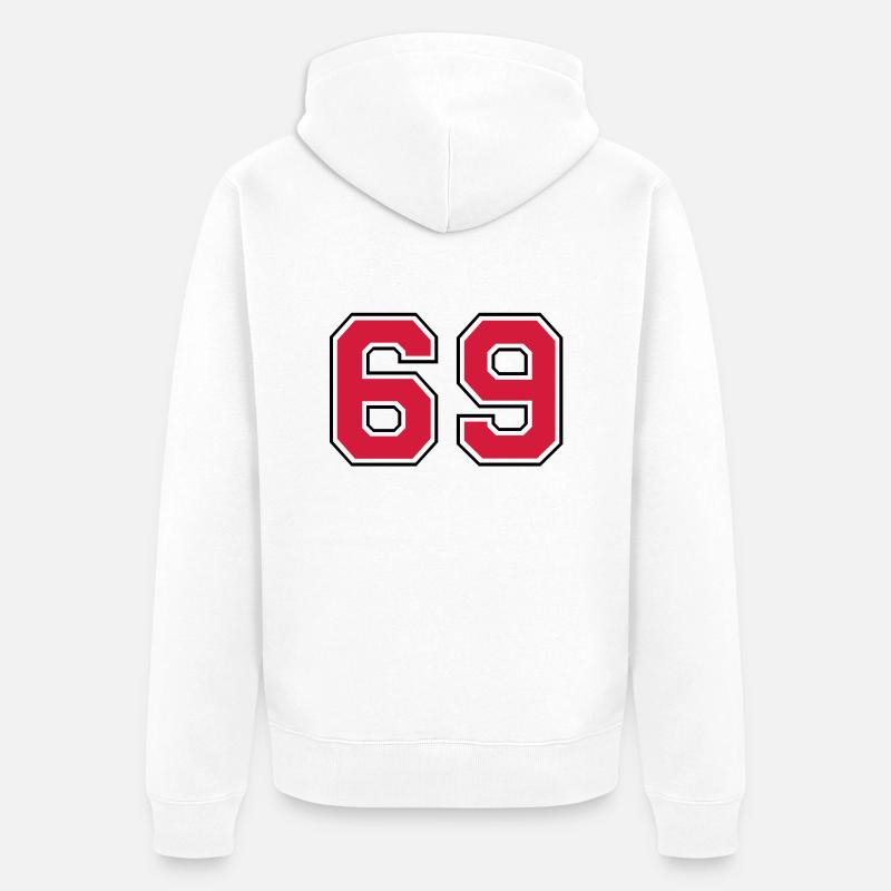 69__f2 - Unisex Premium Bio Zip Hoodie - Weiß