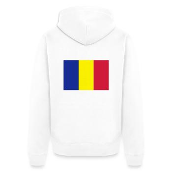 drapeau_roumanie - Veste à capuche bio Premium Unisexe - blanc - Dos - Thijin (182cm)