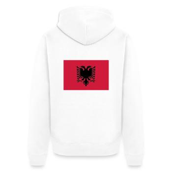 Albanie - Veste à capuche bio Premium Unisexe - blanc - Dos - Thijin (182cm)
