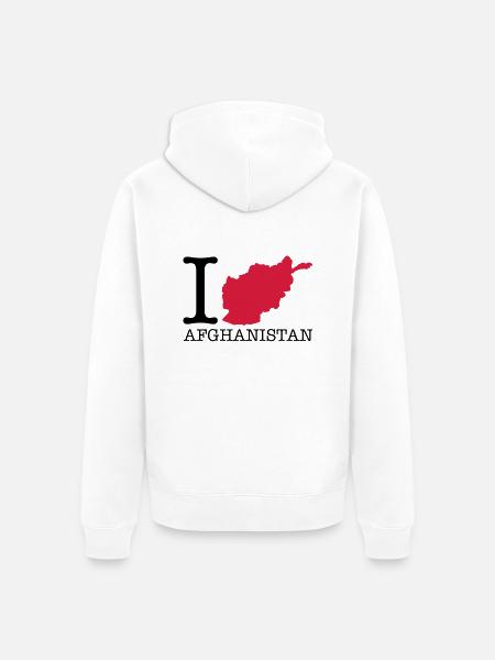 i_love_afghanistan_design_r2 - Unisex Premium Bio Zip Hoodie - Weiß