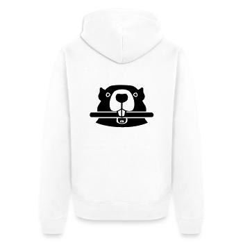 Biber - Unisex Premium Bio Zip Hoodie - Weiß - Hinten - Thijin (182cm)