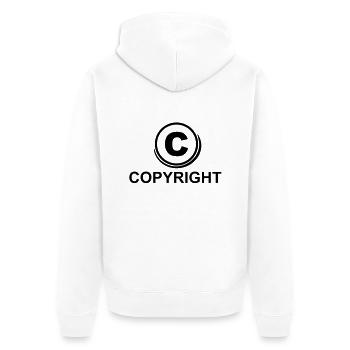 c_copyright_1f1 - Unisex Premium Organic Zip Hoodie - white - Back - Thijin (182cm)