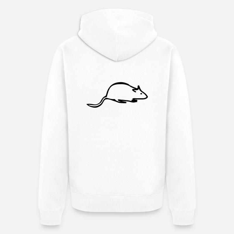 ratte - Unisex Premium Bio Zip Hoodie - Weiß