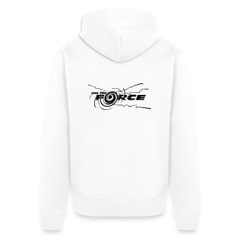 use_the_force - Unisex Premium Bio Zip Hoodie - Weiß - Hinten - Thijin (182cm)
