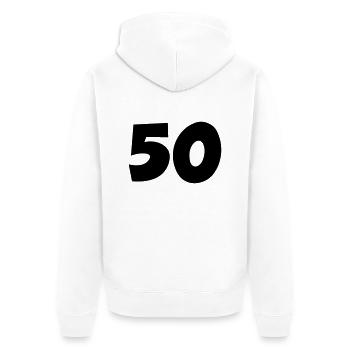 50 - Unisex Premium Organic Zip Hoodie - white - Back - Thijin (182cm)