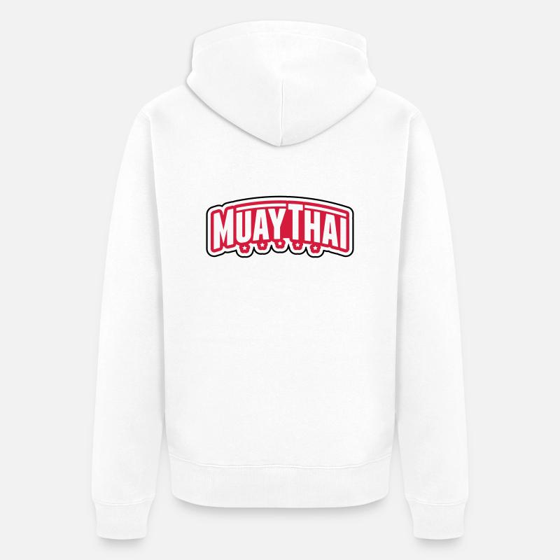 muay_thai_gn2 - Unisex Premium Bio Zip Hoodie - Weiß
