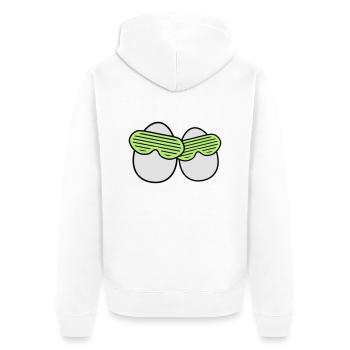 Funky Eggs - Veste à capuche bio Premium Unisexe - blanc - Dos - Thijin (182cm)